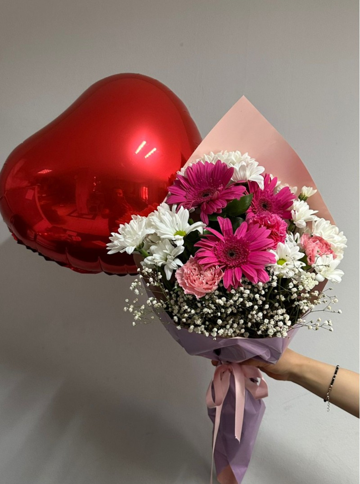 Balonlu Papatya Buketi