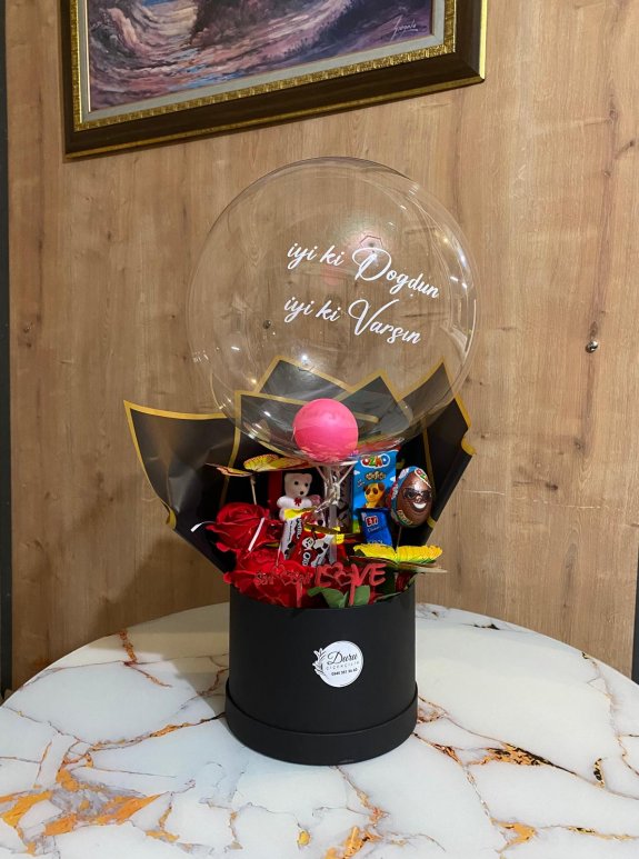 Balonlu Kutulu Cikolata Kutusu